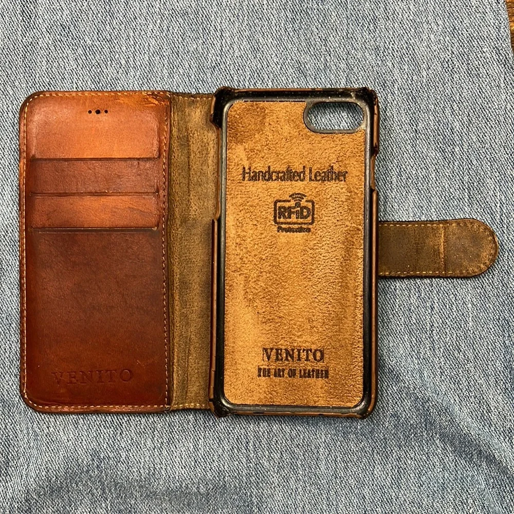 Venito fine leather phone case RFID
